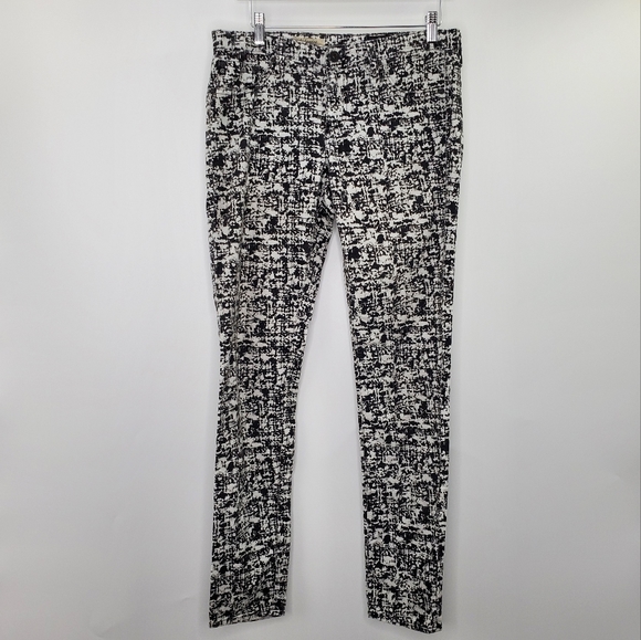 Ag Adriano Goldschmied Denim - AG Adriano Goldschmied The Legging Super Skinny Jeans White Abstract Print